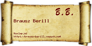 Brausz Berill névjegykártya